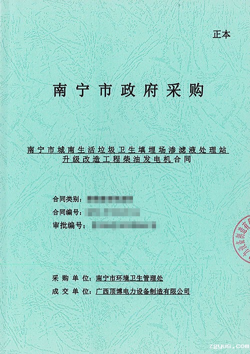 南宁某垃圾卫生填埋场渗滤液处理站里卡多柴油发电机组